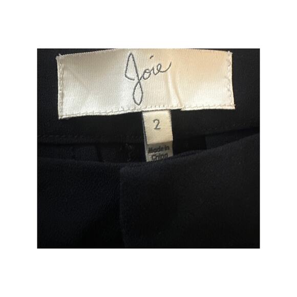Women 2 Joie Black Bright Rose Anderson B Tapered Pants Trousers Slacks Cuffed - Picture 6 of 6